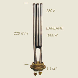 resistenza Barbanti con flangia 1 1/4" l=220 1000 W