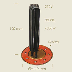 resistencia Faber Trevil con arandela Ø 110 8 agujeros l=190 4000 W