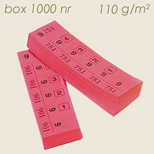 marcatura numerata rosso (1000 numeri) 110 gr/mq
