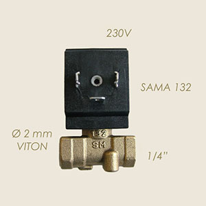 electroválvula Sama 132 1/4"F F Ø 2mm viton 230 V