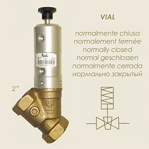 valvola inclinata 45° normalmente chiusa ritorno a molla VIAL 2"