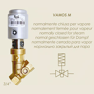 válvula vapor inclinada 45° normalmente cerrada retorno a ressorte VAMOS M 3/4"