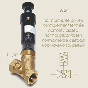 VILP 1 1/4" 45° schiefes normalgeschlossenes Ventil mit Federrücklauf