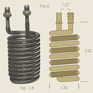 serpentin niquelado PM6 A=250 B=136