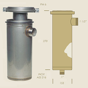 condensatore PM6 acciaio inox AISI 316L senza serpentina