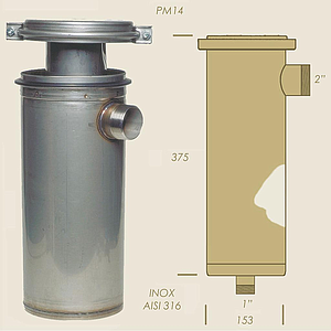 condensatore PM12 - PM14 acciaio inox AISI 316L senza serpentina