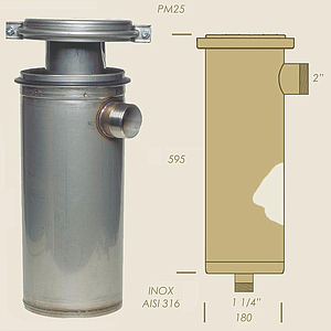 condensatore PM25 acciaio inox AISI316L senza serpentina