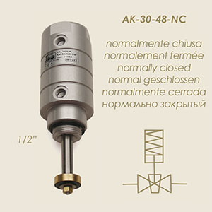 actuador válvula de correderea normalmente cerrada retorno a ressorte AK 30 NC 1/2"