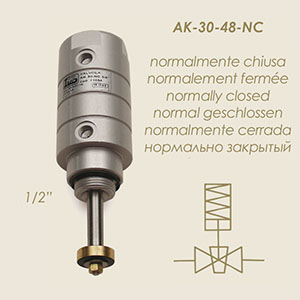 AK 30 NC 1/2" normally closed with recoil gate valve actuator
