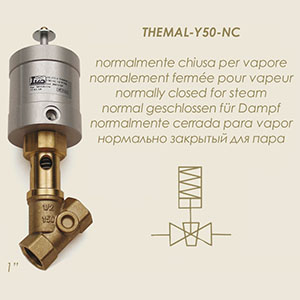 THEMAL Y50 NC 1" normally closed with recoil 45° inclined steam valve
