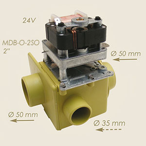 válvula desague agua 2" normalmente abierta 24 V MDB-O-2SO