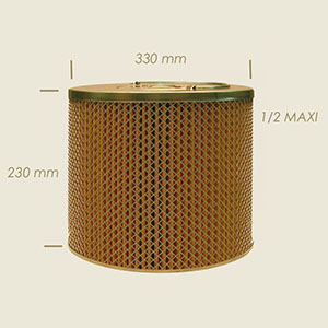 cartouche moyenne filtrante absorbante (charbon et silicates) grillage