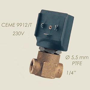Ceme ES 9912 5.5mm Teflon 1/4"F F 220 V solenoid valve