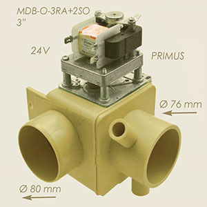 válvula desague agua 3" normalmente abierta 24 V escuadra para PRIMUS MDB-O-3RA+2SO