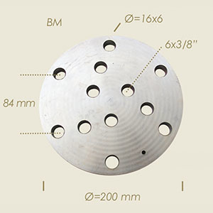 BM flange 6 holes Ø 200 6 inside holes 