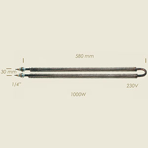resistenza alettata l=580 01500 W 1/4" interasse=30
