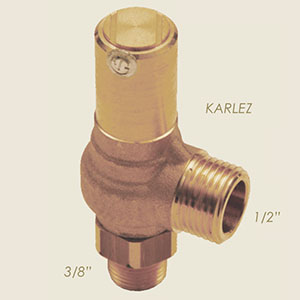 3/8"M 1/2"M Karlez exhaust to pipe safety valve
