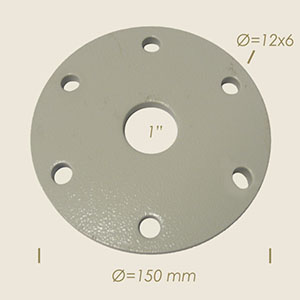 flangia per controllo livello 6 fori Ø 150