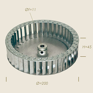 Absaugung Laufrad Ø 200 l=45 Loch Ø 11