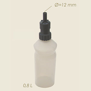 bottiglia con tappo a valvola per riempimento caldaie 0,8L