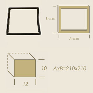 guarnizione Viton rettangolare 210x210 sezione quadrata 12x10