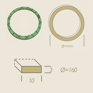 VAPORFLEX round gasket 160 10x3 for separator glass