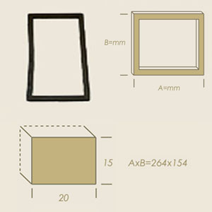 HERCLOR rectangular gasket 264x154 with square section 20x15