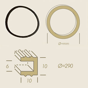 Herclor round gasket 290 with U section 6x10x10
