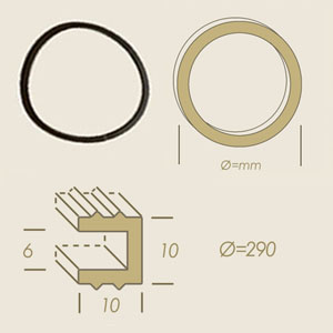 runde Herclor Dichtung 290 mit U Schnitt 6x10x10