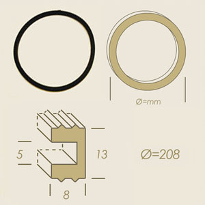 runde Herclor Dichtung 208 mit U Schnitt 5x8x13