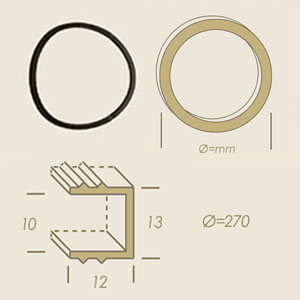 guarnizione Herclor tonda 270 sezione ad U 10x12x13