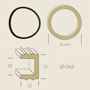 Herclor round gasket 245 with U section 10x12x15