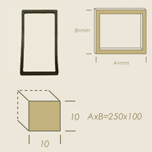 HERCLOR rectangular gasket 250x100 with square section 10x10