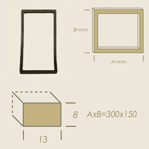 HERCLOR rectangular gasket 300x150 with square section 13x8