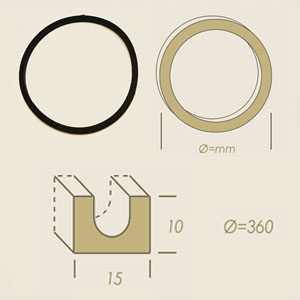 joint Viton ronde hublot machine à sec 360 section à U 15x10