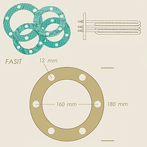 Pony gasket Ø 180 6 holes A=136 B=160 C=180 D=12