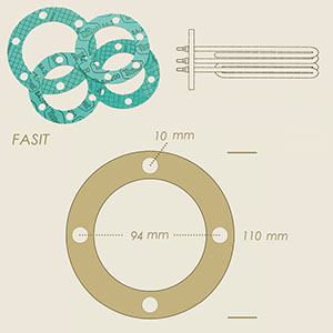 Camptel gasket Ø 110 4 holes A=85 B=94 C=110 D=10