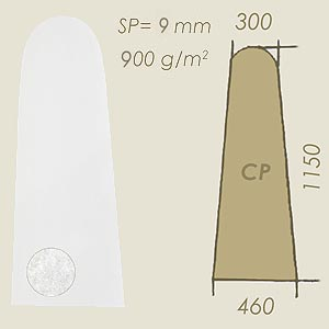 geschnittener Filz sp=9 Modell CP A=300 B=1150 C=460