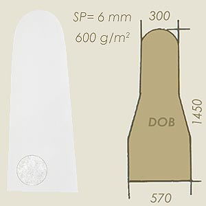 fieltro cortado sp=6 modelo DOB A=300 B=1450 C=570