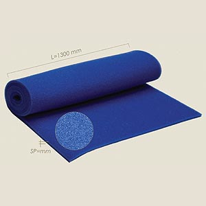 Polyesterschaumstoff blau sp=7 l=1300