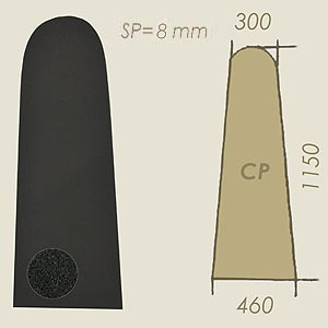 geschnittener Schaumstoff anthrazit sp=8 Modell CP A=300 B=1150 C=460