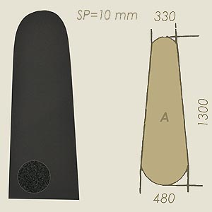 schiumato antracite tagliato sp=10 modello A A=330 B=1300 C=480