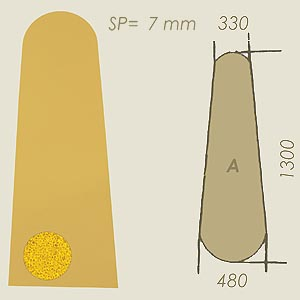 geschnittener weich Silikon sp=7 Modell A A=330 B=1300 C=480