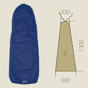housse modèle C bleu DEK A=330 B=1300 C=500