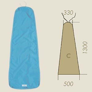Überzug Modell C hellblau IN A=330 B=1300 C=500
