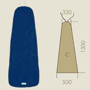 housse modèle C bleu IN A=330 B=1300 C=500