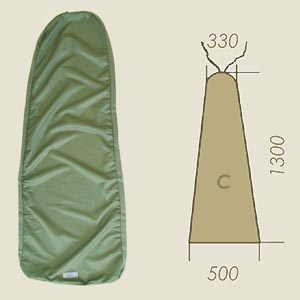 foderina modello C verde scuro IN A=330 B=1300 C=500