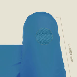 tissu STRETCH polyester bleu clair l=1600