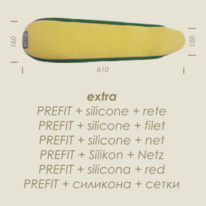Prontotop braccio EXTRA P verde PREFIT con silicone e rete 610X100X160
